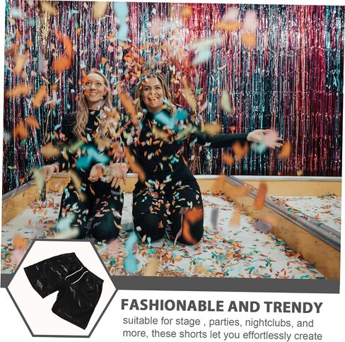 Safigle Men Disco Costume Shorts Shiny Shyps for Rave Plasse Prevable Polyester Dance Pants English Performan in Saudi Arabia