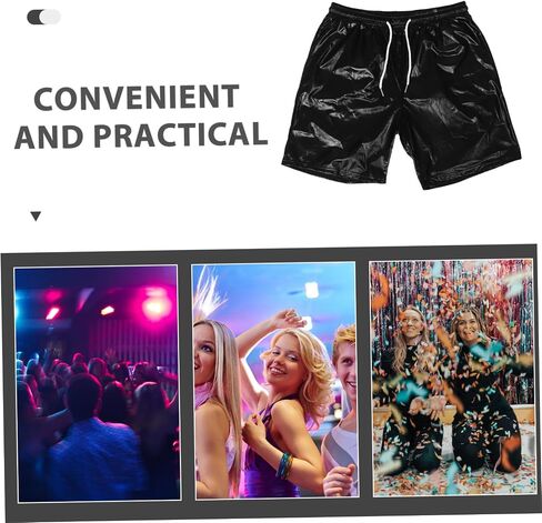 Safigle Men Disco Costume Shorts Shiny Shyps for Rave Plasse Prevable Polyester Dance Pants English Performan in Saudi Arabia