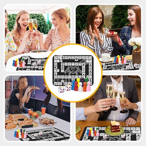 Bride Or Die Bachelorette Adult Drinking Game, Black Interactive Party Rubber Mat Board Game with Two Dice, Drunk Night Drinking Game, Bachelorette Party Game Gift for Boys and Girls, 2 8 People 21+ in Kuwait