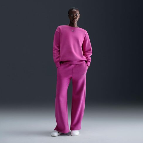 Nike Sportswear Phoenix Fleece Women's Oversized Crew-Neck Sweatshirt (DQ5733-518, Hot Fuchsia/Sail) in Saudi Arabia