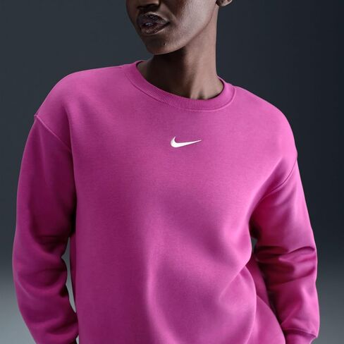 Nike Sportswear Phoenix Fleece Women's Oversized Crew-Neck Sweatshirt (DQ5733-518, Hot Fuchsia/Sail) in Saudi Arabia