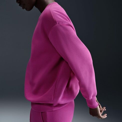 Nike Sportswear Phoenix Fleece Women's Oversized Crew-Neck Sweatshirt (DQ5733-518, Hot Fuchsia/Sail) in Saudi Arabia