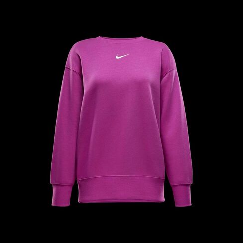 Nike Sportswear Phoenix Fleece Women's Oversized Crew-Neck Sweatshirt (DQ5733-518, Hot Fuchsia/Sail) in Saudi Arabia