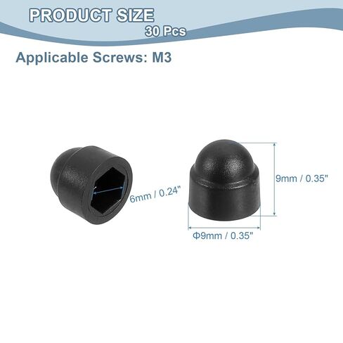 قبعة حماية الجوز Uxcell ، 20pcs M10x17x20mm - غطاء حماية مسامير سداسي بلاستيكي ، أغطية قبة hex hex hex ، غطاء مزخرف مقاوم للماء (أسود) in Saudi Arabia