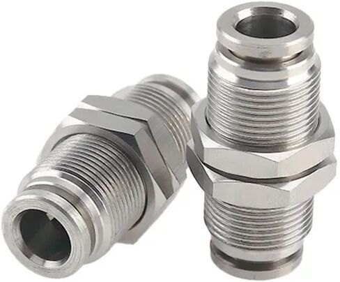 304 Stainless Steel Connectors Fittings PM Air Tube 6mm8mm10mm Push in Hose Connector Quick Release Pneumatic Partition Fitting(10mm) in Saudi Arabia