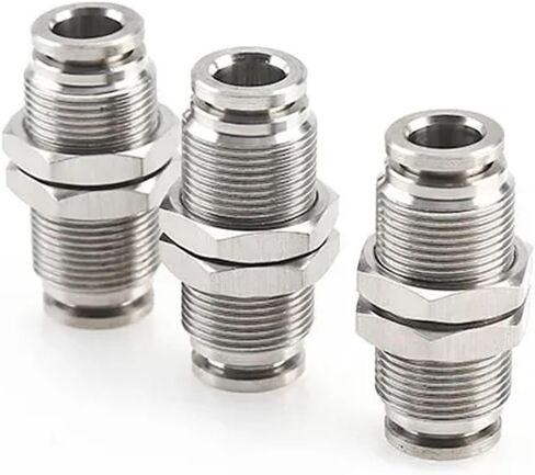 304 Stainless Steel Connectors Fittings PM Air Tube 6mm8mm10mm Push in Hose Connector Quick Release Pneumatic Partition Fitting(10mm) in Saudi Arabia