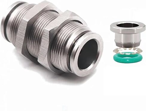 304 Stainless Steel Connectors Fittings PM Air Tube 6mm8mm10mm Push in Hose Connector Quick Release Pneumatic Partition Fitting(10mm) in Saudi Arabia