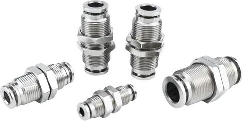 304 Stainless Steel Connectors Fittings PM Air Tube 6mm8mm10mm Push in Hose Connector Quick Release Pneumatic Partition Fitting(10mm) in Saudi Arabia