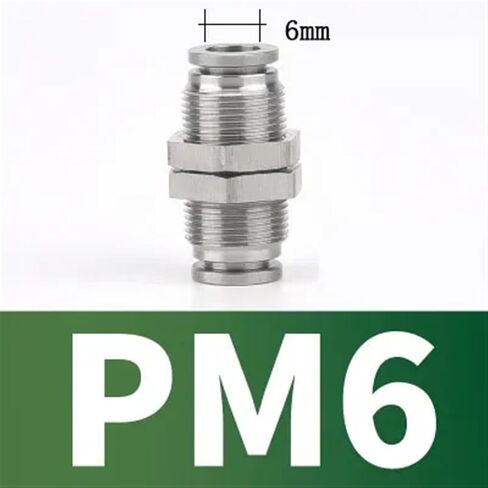 304 Stainless Steel Connectors Fittings PM Air Tube 6mm8mm10mm Push in Hose Connector Quick Release Pneumatic Partition Fitting(10mm) in Saudi Arabia