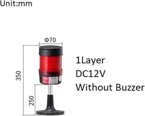 1pcs Stack Lamp Industrial Emergency Light Straight Rod Disk Base LED Warning Light Tower DC12V/24V AC110V/220V/380V No Buzzer(5Layers 220V no Buz) in Saudi Arabia