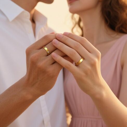 Love Promise Gold Ring for Women: Felet Dainty Stains Steel Ring مكعب الزركونيا الزفاف الفرقة المشاركة في حلقات الصداقة 18K الذهب الفضة الذهب. in Kuwait