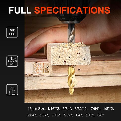 مجموعة بتات حفر Comoware 115pcs (1/16 "-1/2") ، M35 HSS Twist Drill Bits ، طول الوظيف ، شانك مستقيمة ، تدريبات معدنية مجمدة للصلب ، الفولاذ المقاوم للصدأ/الحديد/الخشب/البلاستيك ، مع حالة تخزين مفهرسة معدنية in Kuwait