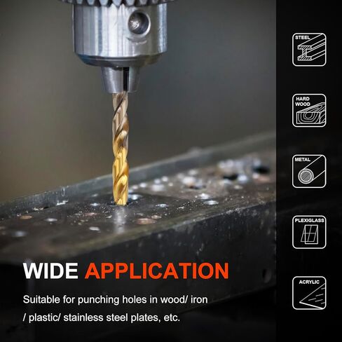 مجموعة بتات حفر Comoware 115pcs (1/16 "-1/2") ، M35 HSS Twist Drill Bits ، طول الوظيف ، شانك مستقيمة ، تدريبات معدنية مجمدة للصلب ، الفولاذ المقاوم للصدأ/الحديد/الخشب/البلاستيك ، مع حالة تخزين مفهرسة معدنية in Kuwait