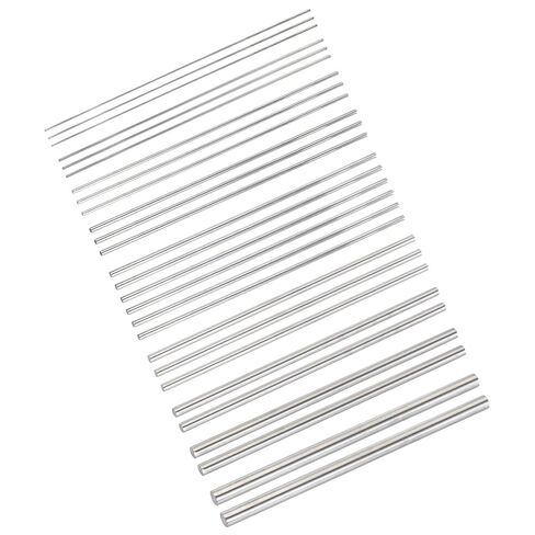 #US 27pcs Round Rods 1/1.5/2/2.5/3/4/5/6/8mm Dia 100mm Length Solid Shaft Rods in Kuwait