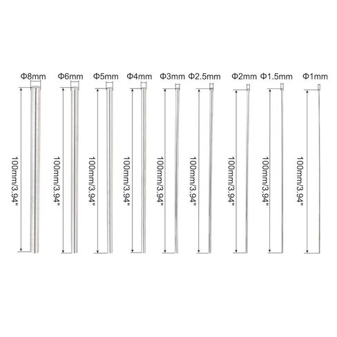 #US 27pcs Round Rods 1/1.5/2/2.5/3/4/5/6/8mm Dia 100mm Length Solid Shaft Rods in Kuwait