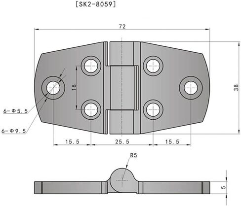 SK2-8059 Industrial Boat Cabinet Surface Mount Butt Hinge Marine Hinge 1Pcs in Saudi Arabia