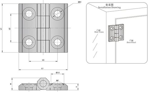 مفصل الباب الصلب SK2-020s معدات الأتمتة إغلاق الباب الصناعي بعقب المفصل 1pcs in Kuwait