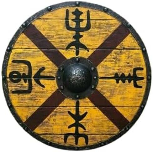 Medieval LARP Warrior Wood & Steel Viking Round Shield Armor Templar Shield in Saudi Arabia