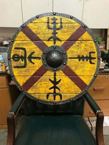 Medieval LARP Warrior Wood & Steel Viking Round Shield Armor Templar Shield in Saudi Arabia