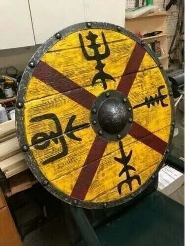 Medieval LARP Warrior Wood & Steel Viking Round Shield Armor Templar Shield in Saudi Arabia