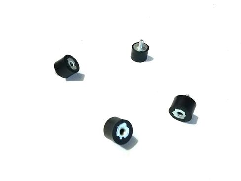 حزمة من 4 حوامل عزل الاهتزاز المطاط - 1 "قطر × 3/4" الارتفاع ، 1/4 "-20 موضوع × 1/2" طول المسمار - رطب الاهتزاز in Kuwait