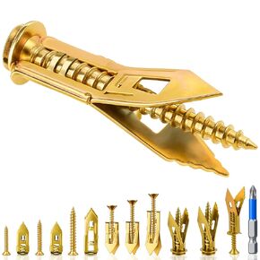 81 PCS Heavy Duty Self Drilling Drywall Anchor Kit (3 Sizes) - Holds 100LBS+ [2025 Upgraded] Metal Wall Anchors with Screws for TV Mounting, Cabinets, Shelves - No Drill Required in Saudi Arabia