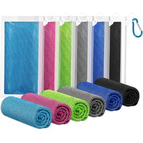 Fivali Cooling Towels for Neck and Face: 4 Pack Cooling Neck Wraps Chilly Sweat Towels for Gym Sports Workout, Blue 40"x12" in Kuwait