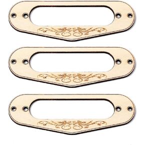 Alnicov 3 Pcs Maple Wood Single Coil Pickup Surround Plate Mounting Ring For Guitar in Kuwait