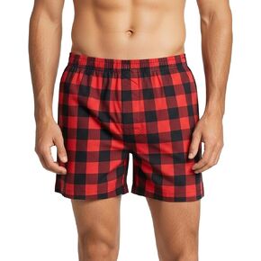 Andrew Scott Men's 4 Pack Cotton Flannel Super Soft Woven Boxer Shorts in Kuwait