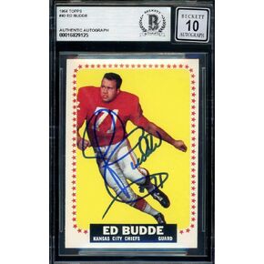 Ed Budde Gem Mint 10 Beckett Bas توقيع 1964 Topps Rookie Autograph - بطاقات صاعد موقعة لكرة القدم in Kuwait