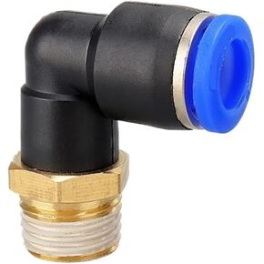 تجهيزات PL الكوع الهوائية 1/4 3/8 1/2 1/8 موصل ترابط الذكور السريع L شكل PUSH-INT OD 6MM 8MM 10MM 12MM (10-01،50pcs) in Kuwait