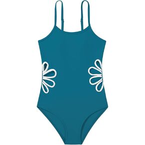 Girls Swimsuit, Adjustable Straps Petal Shape Cut Out One Piece Bathing Suit Girls' Swimwear 7-14T in Saudi Arabia
