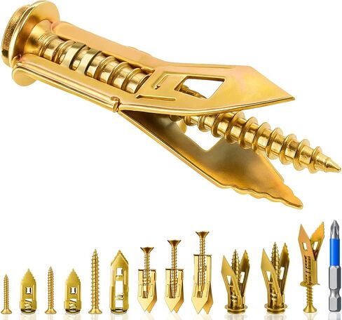 81 PCS Heavy Duty Self Drilling Drywall Anchor Kit (3 Sizes) - Holds 100LBS+ [2025 Upgraded] Metal Wall Anchors with Screws for TV Mounting, Cabinets, Shelves - No Drill Required in Saudi Arabia