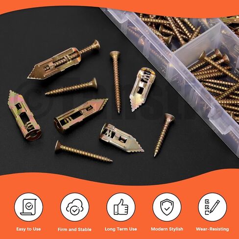 Tanstic 200pcs الحفر ذاتي الحوائط الجافة مع مسامير ، 4 أحجام مختلفة دريوال الحفر الذات in Kuwait