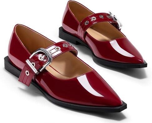Coutgo Womens Mary Jane Flats مغلق مقترن من إصبع القدم مرصع بالمعادن القابلة للتعديل in Kuwait