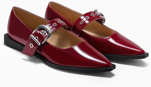 Coutgo Womens Mary Jane Flats مغلق مقترن من إصبع القدم مرصع بالمعادن القابلة للتعديل in Kuwait