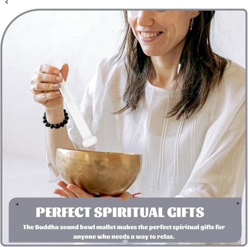 2pcs Singing Bowl Mallet Clear Acrylic Striker Mallet Crystal Singing Bowl Rod for Playing Crystal Meditation Yoga or Sound Baths in Saudi Arabia