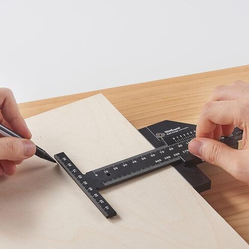 مقياس Scriber - أداة وضع علامة دقة ، حاكم قياس ، مربع تخطيط ، مقياس سمك ، أداة خشبية من الألومنيوم CNC للنجارة ، الإطارات ، مجلس الوزراء ، مشاريع DIY (قديمة ، 300 مم) in Kuwait