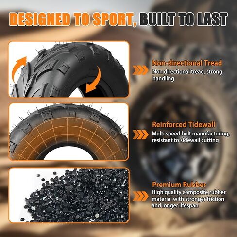 145/70-6 ATV Tires 145 70-6 Go Kart & Mini Bike Street Tires 145x70-6, 6 PR, Tubeless, Set of 2 in Saudi Arabia