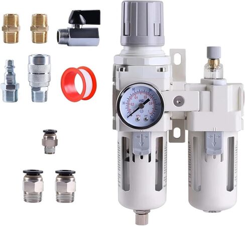 Pneumatic Pressure Regulator Combo Air Filter Lubricator Water Oil Trap Separator(AC3010 3 3l8NPT) in Saudi Arabia