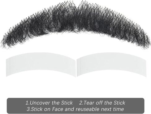 Svolna Human Hair Fake Beard and Mustache, Handmade Lace Realistic Facial Hair, Costume and Halloween Accessory (Brown on fake beard) in Saudi Arabia