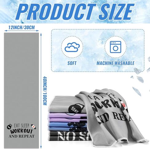 Peryiter 8 Pack Funny Workout Gym Cooling Tailing Higds for Women Men 40 "X12" Microfiber Treasable Tream Towels for Dict and Face ، Gifts Novelty Summer for Workout Bodybuilding Lover in Saudi Arabia