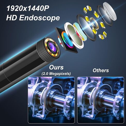 كاميرا المنظار مع الضوء ، 1920p HD Borescope مع 8 مصابيح LED قابلة للتعديل ، و 16.4 قدم كاميرا الأفعى شبه المقصودة 7.9 مم IP 67 منظار الصناعي المقاوم للماء لنظام التشغيل iOS و Android in Saudi Arabia