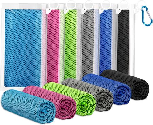 Fivali Cooling Towels for Neck and Face: 4 Pack Cooling Neck Wraps Chilly Sweat Towels for Gym Sports Workout, Blue 40"x12" in Kuwait