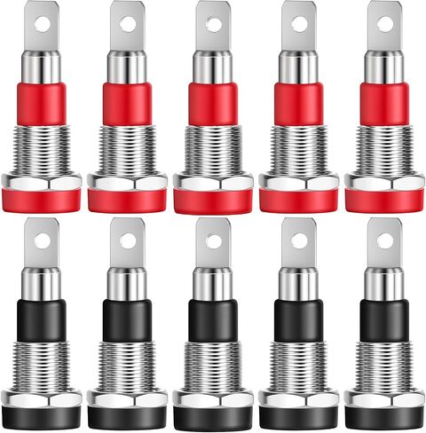 10 PCS Banana Jack Socket Female Banana Plug Connectors Bananas Jack Red and Black Female Socket Binding Post Adapter Brass Soldering Females Sockets Binding Post Adapter for DIY Test Projects in Saudi Arabia