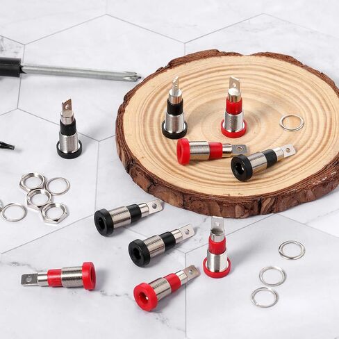 10 PCS Banana Jack Socket Female Banana Plug Connectors Bananas Jack Red and Black Female Socket Binding Post Adapter Brass Soldering Females Sockets Binding Post Adapter for DIY Test Projects in Saudi Arabia