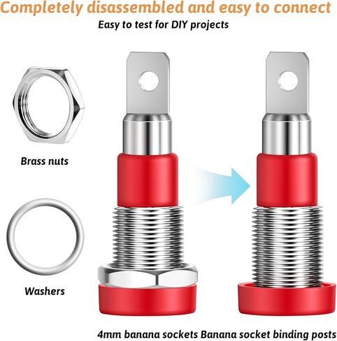 10 PCS Banana Jack Socket Female Banana Plug Connectors Bananas Jack Red and Black Female Socket Binding Post Adapter Brass Soldering Females Sockets Binding Post Adapter for DIY Test Projects in Saudi Arabia