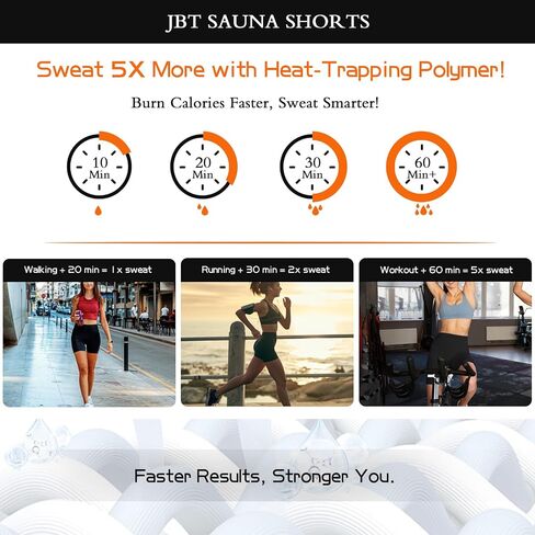 JBT Sauna Sweat Shorts for Women High Waist Slimming Compression Workout Pants for Thighs and Tummy Control in Saudi Arabia