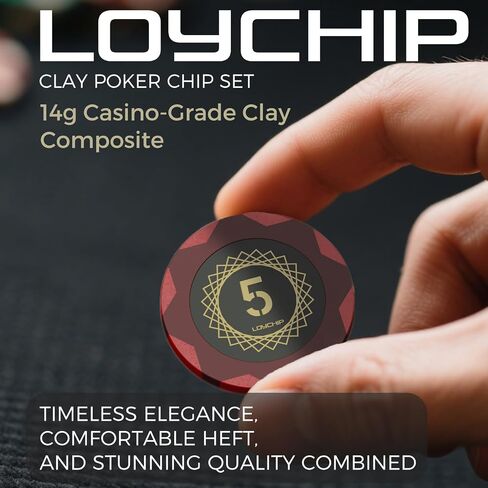 Clay Poker Set with Numbered Chips 1000-pcs for Card Board Game, 14g Weight with Playing Cards for Texas Hold'em, Blackjack Gambling, Late Night Poker Games in Saudi Arabia