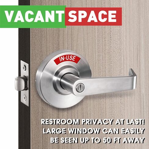 VACANTSPACE Vacant or in-Use Bathroom Indicator Privacy Handle Lock with Extra Large Window, Commercial ANSI Grade 2, for All Women Men Restrooms, Stainless Steel in Saudi Arabia